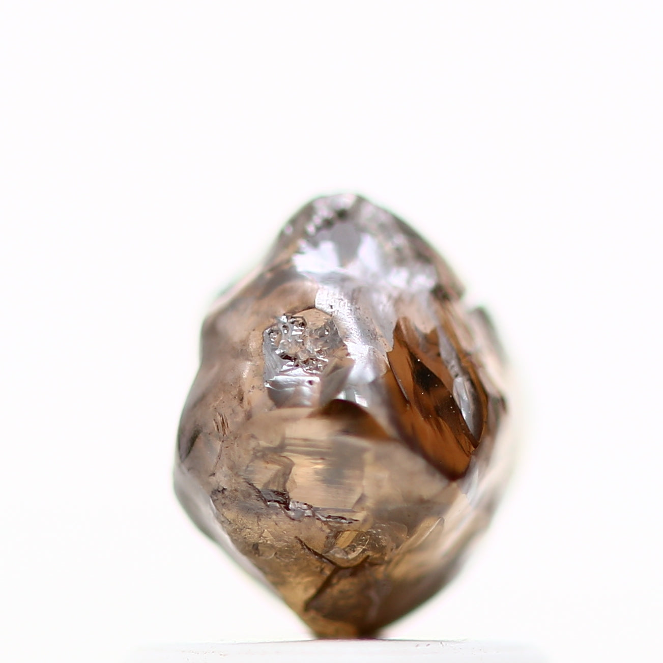 1.26 Carat Natural Cognac Brown Crystal Raw Rough Diamond 5.50 MM - Blackdiamond