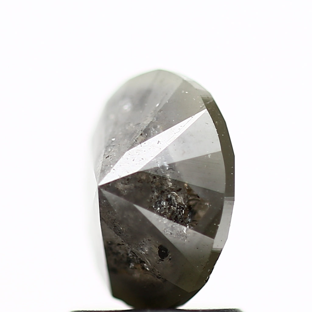 1.30 Carat Natural Gray Oval Cut Rustic Diamond 7.60 MM