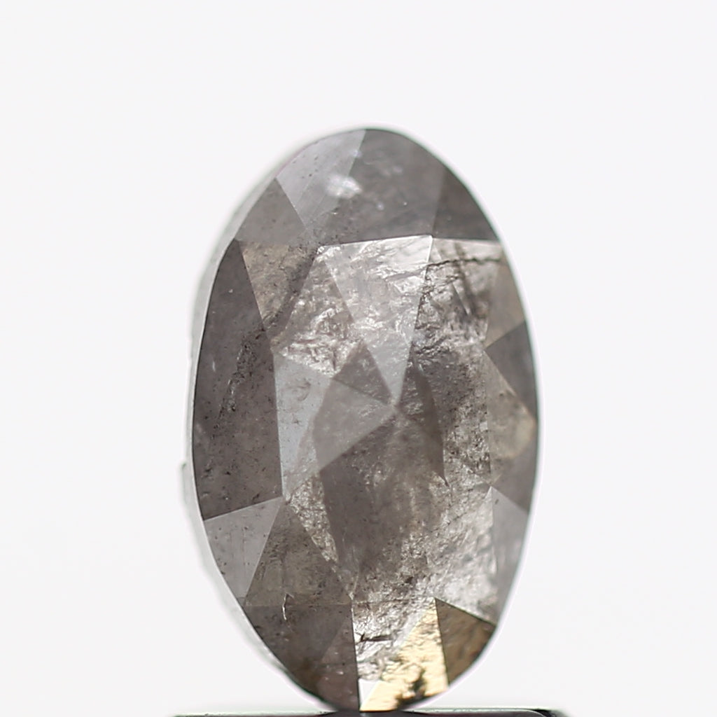 0.89 Carat Oval Elongated Salt and Pepper Natural Diamond 8.10 MM