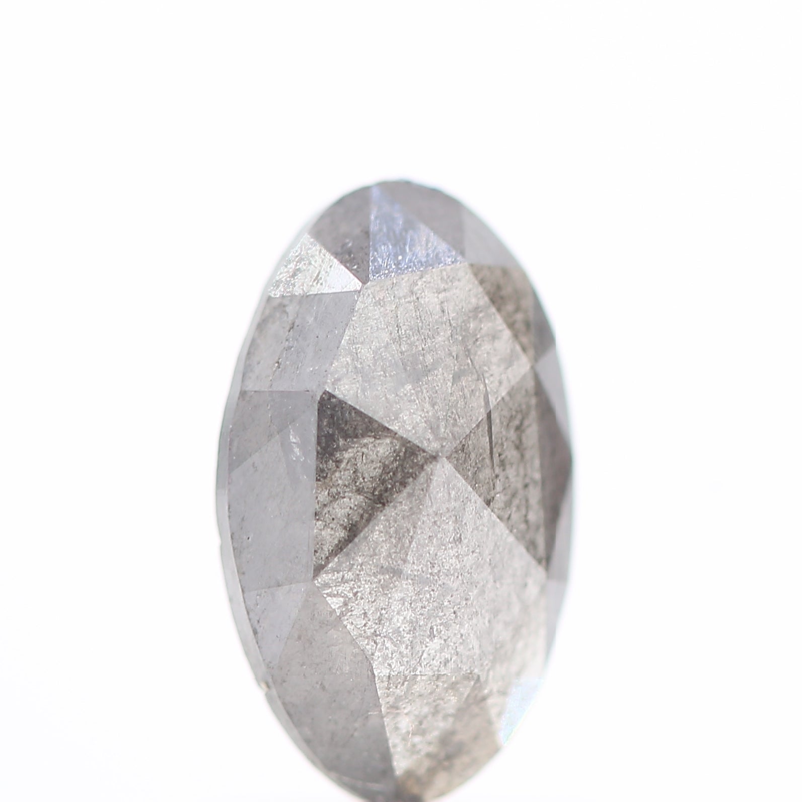 0.82 Carat Fancy Gray Rose Cut Oval Diamond 8.50 MM
