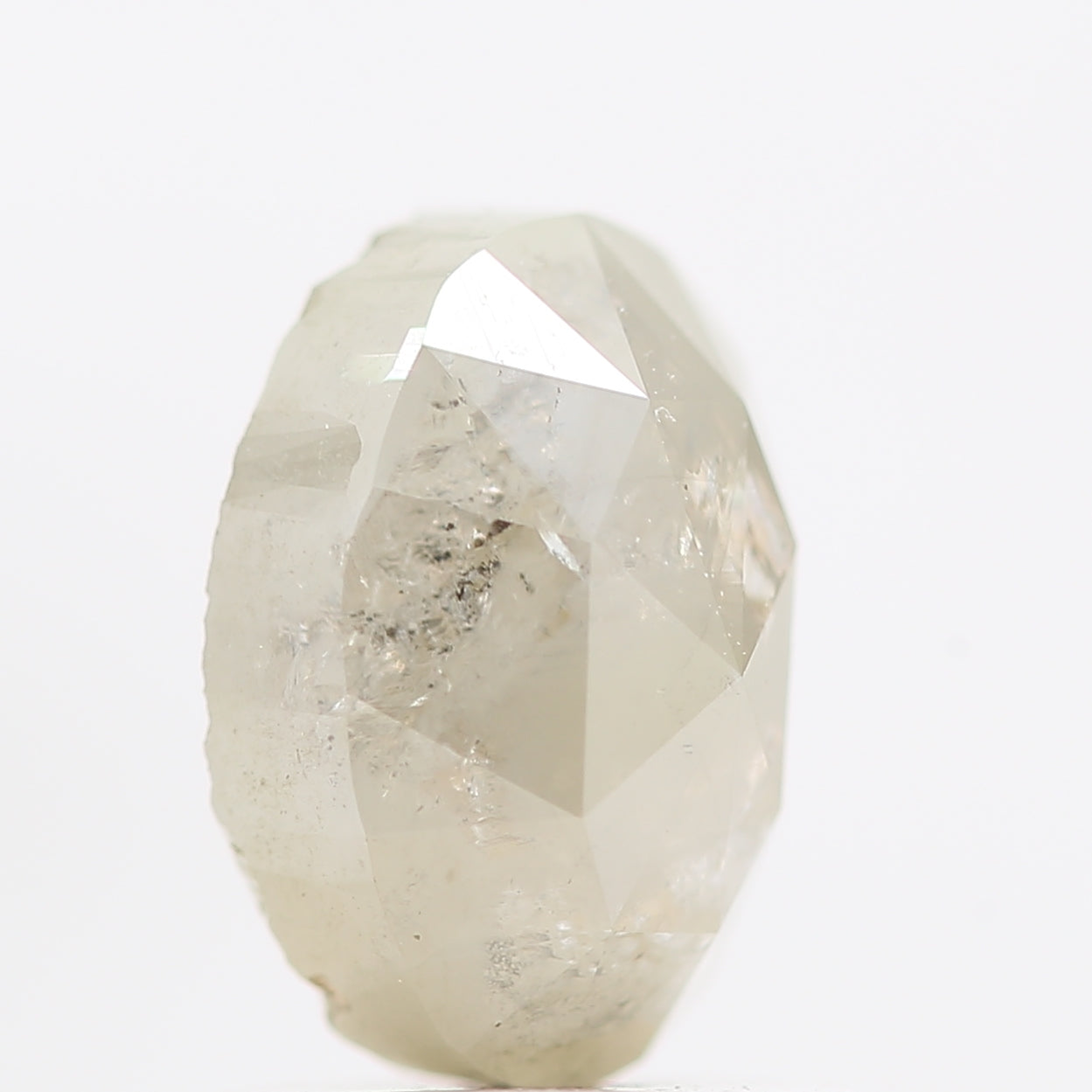 1.43 Carat Natural Oval Shape Rose Cut Icy Diamond 7.30 MM