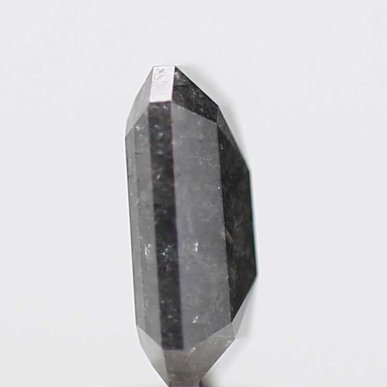 1.20 Carat 7.58 MM Fancy Gray Emerald Cut Salt and Pepper Diamond - Blackdiamond