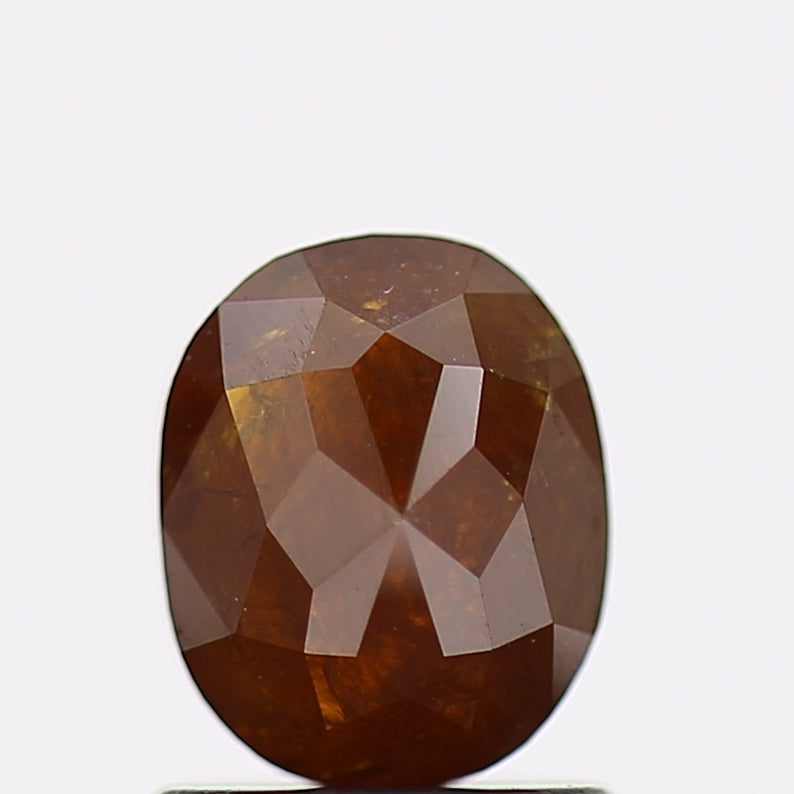 1.28 Carat Natural Fancy Cognac Oval Salt and Pepper Diamond 6.8 MM
