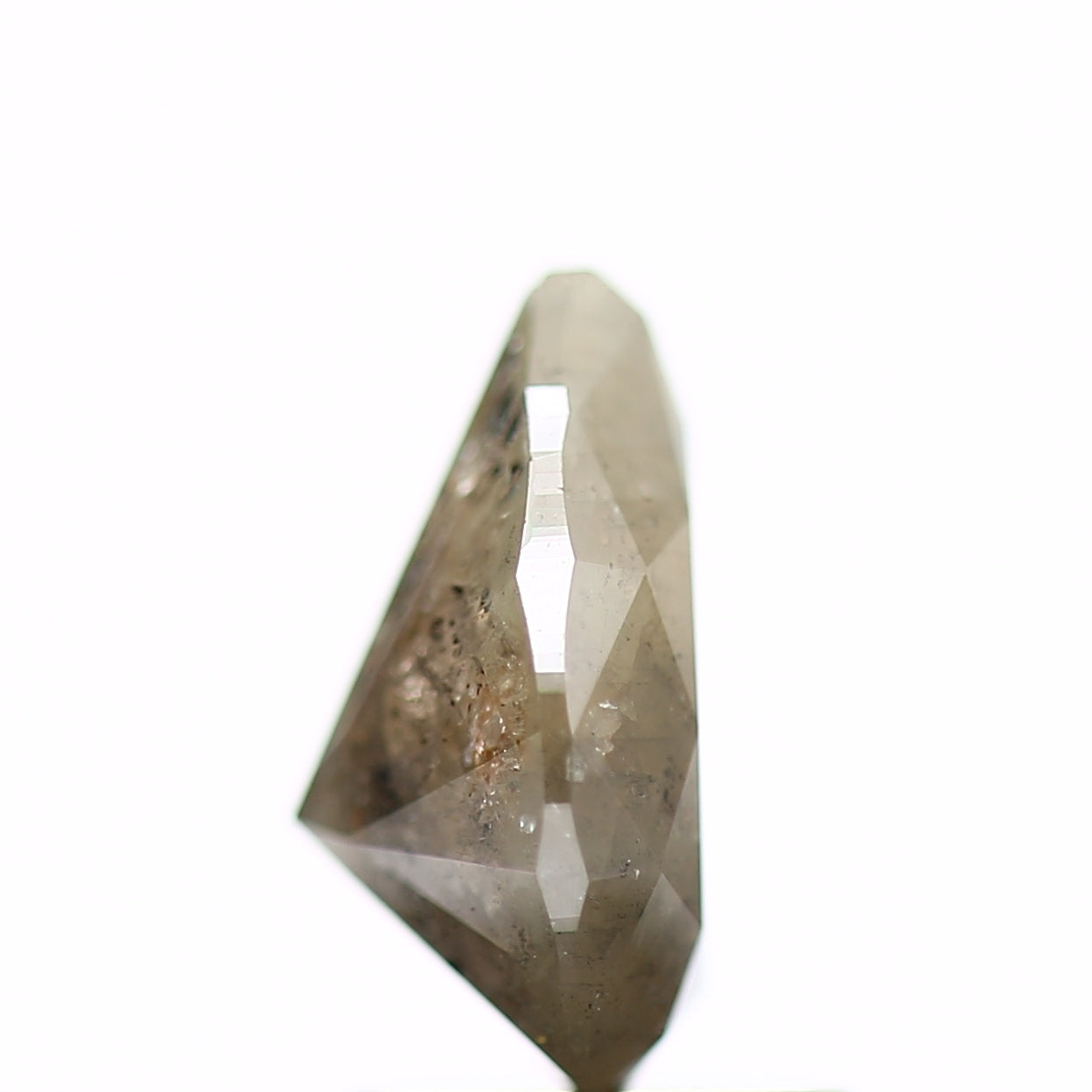 1.54 Carat Fancy Gray Pear Salt and Pepper Diamond 9.06 MM