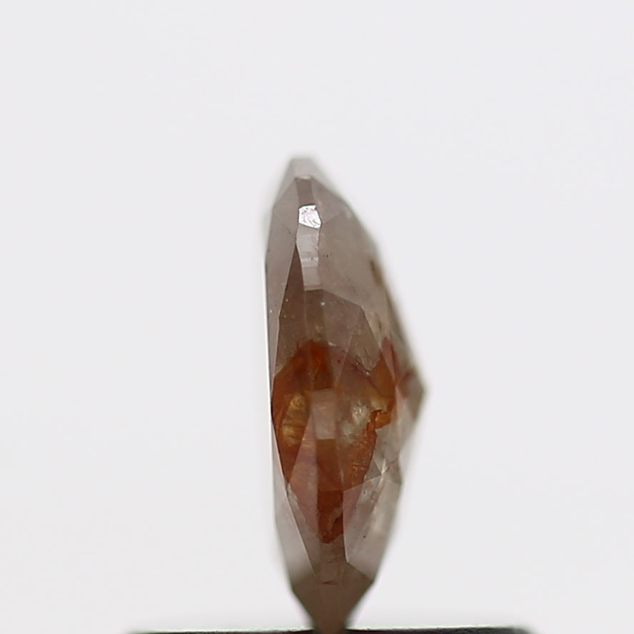 0.60 Carat Orange Oval Brilliant Rose Cut Natural Diamond 6.5 MM