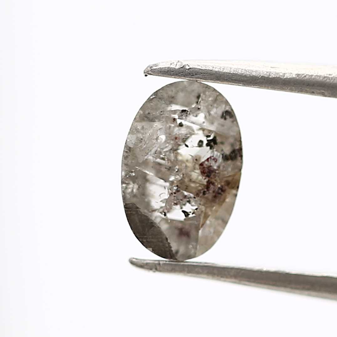 0.91 Carat Oval Shape Salt and pepper Diamond 7.82 MM