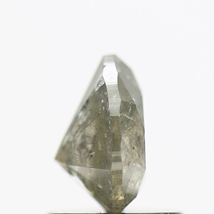 0.79 Carat Natural Pear Gray Salt and Pepper Diamond 6.43 MM