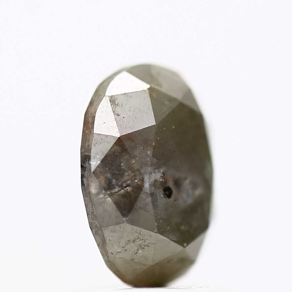 1.38 Carat Gray Oval Shaped Salt n Pepper Diamond 7.40 MM