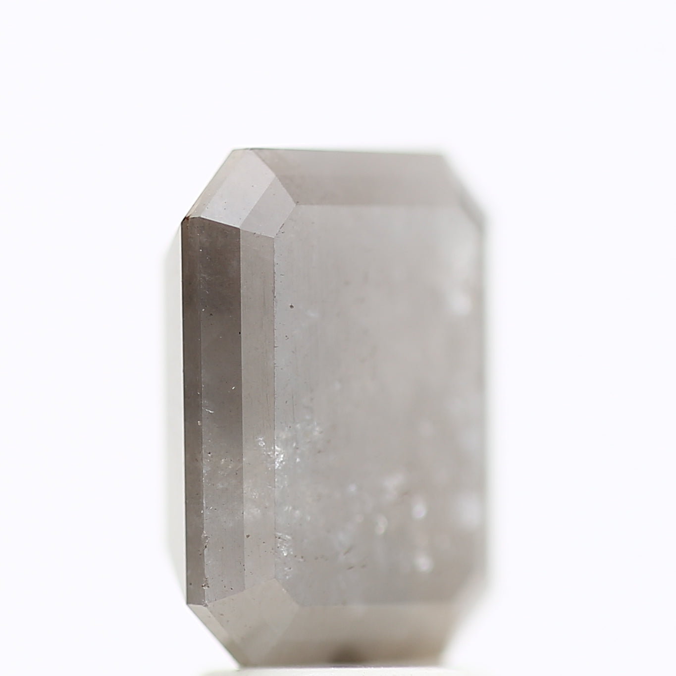 3.78 Carat Natural Emerald Loose Gray Salt And Pepper Diamond 9.94 MM