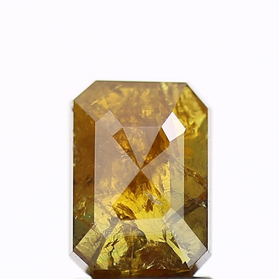 1.39 Carat Natural Yellow Emerald Salt and Pepper Diamond 7.9 MM