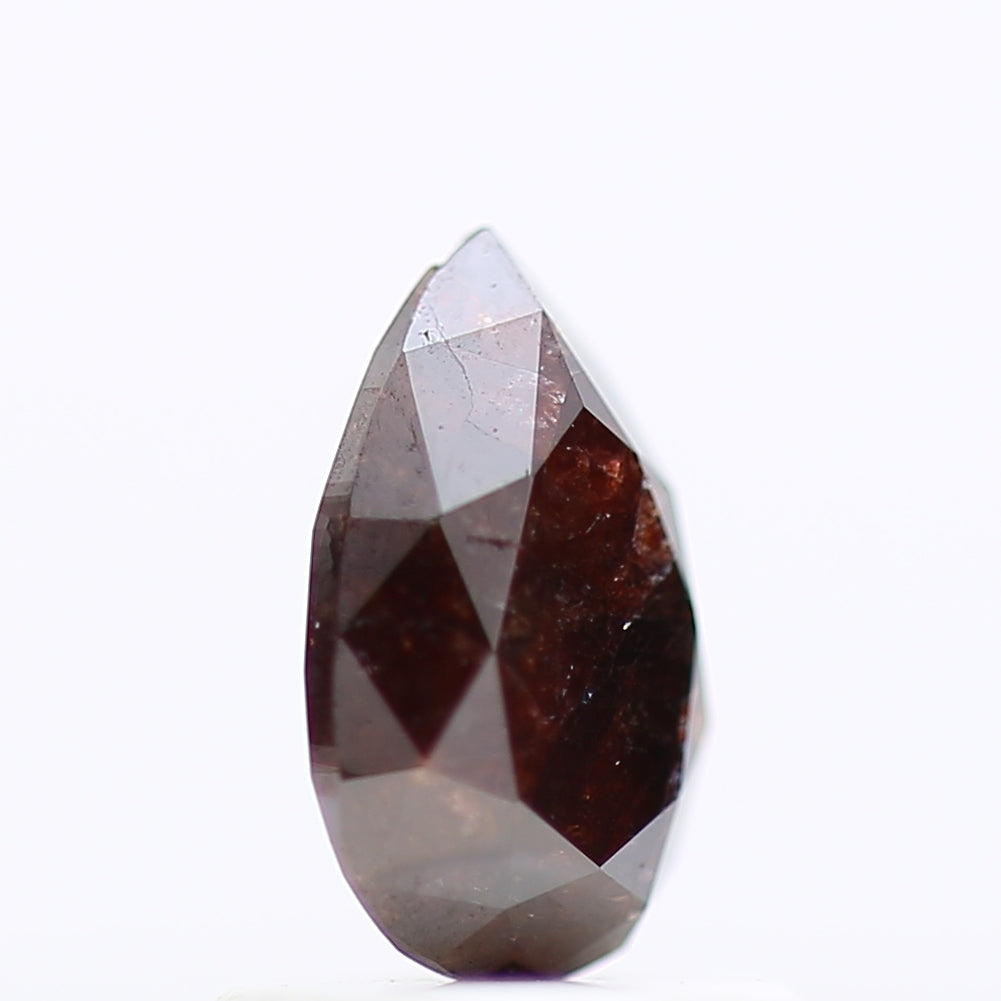 0.79 Carat Salt And Pepper Natural Fancy Red Diamond Pear 7.25 MM