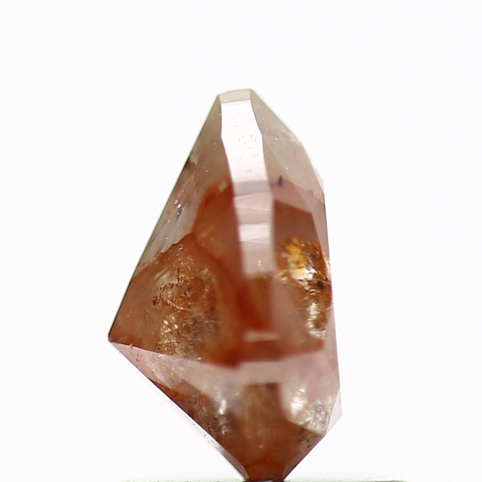 1.19 Carat Fancy Orange Rustic Pear Diamond 7.42 MM