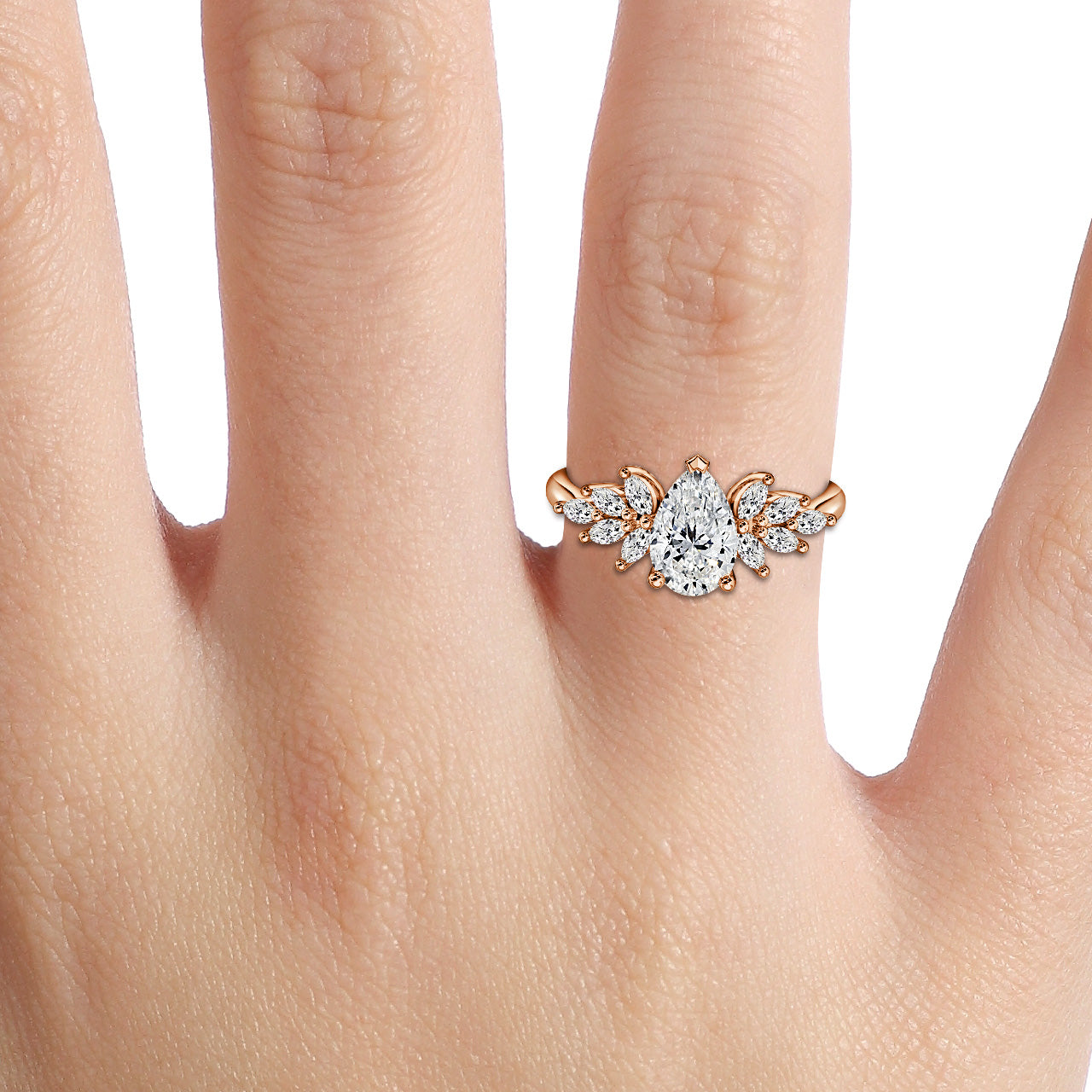 Pear 1 Carat Lab Grown Diamond Ring IGI Certified Isabella