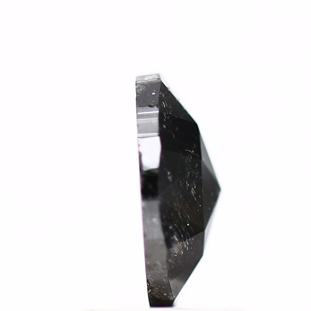 1.02 Carat Salt and Pepper Black Oval Cut Diamond 8.02 MM