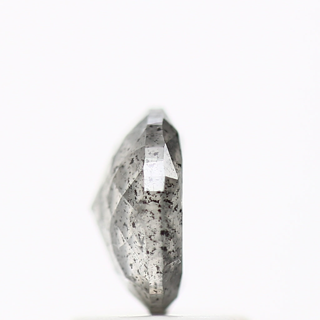 0.97 Carat Oval Gray Rose Cut Salt and Pepper Diamond 6.54 MM