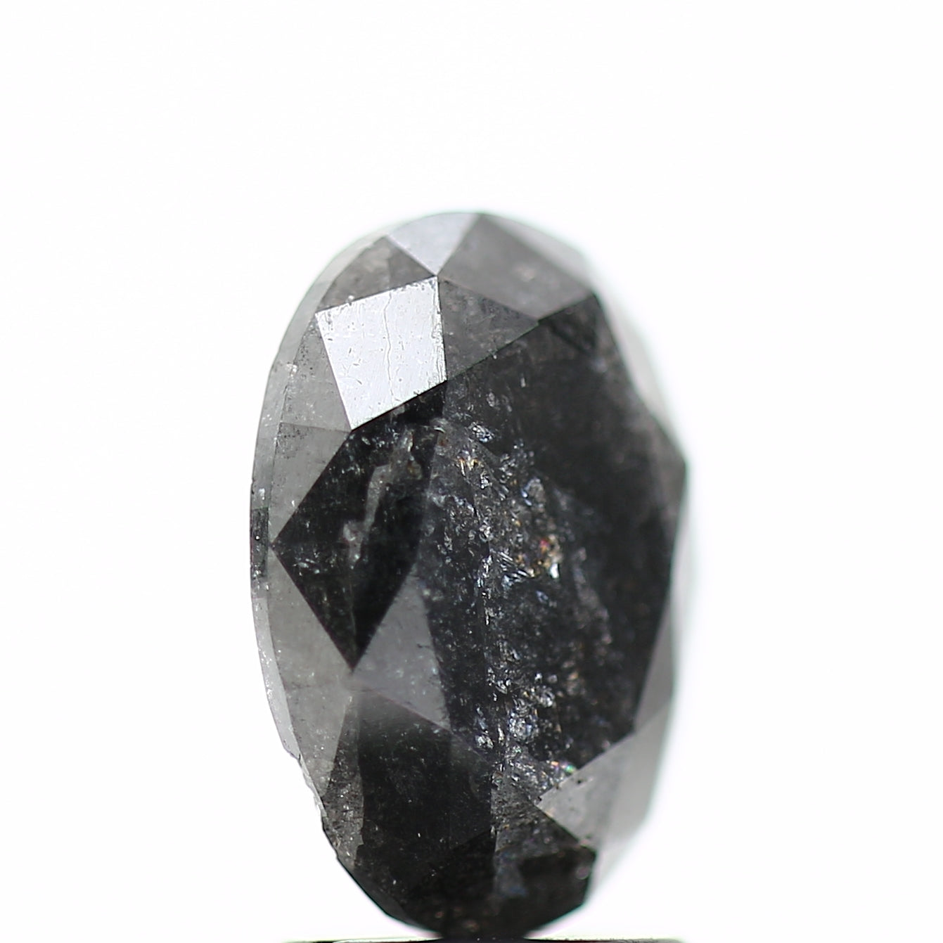 2.28 Carat Oval Brilliant Cut Salt and Pepper Diamond 9.84 MM