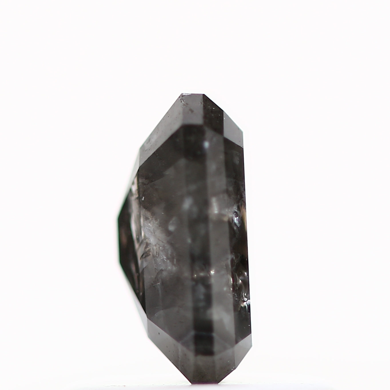 0.76 Carat 6.02 MM Natural Gray Emerald Cut Salt and Pepper Diamond - Blackdiamond