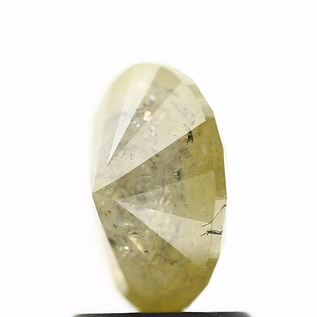 1.34 Carat Yellow Oval Cut Salt and Pepper Diamond 7.81 MM