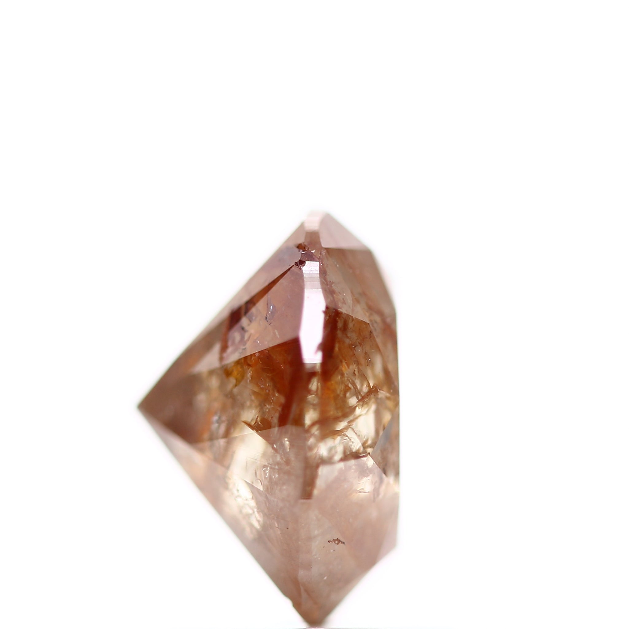 1.71 Carat Design Orange Oval Diamond Cut Ring 7.93 MM