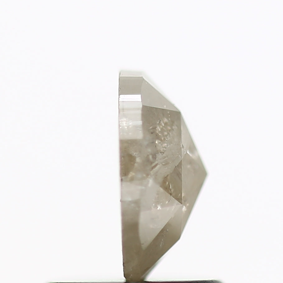 0.72 Carat Natural Rustic Oval Gray Diamond 6.6 MM