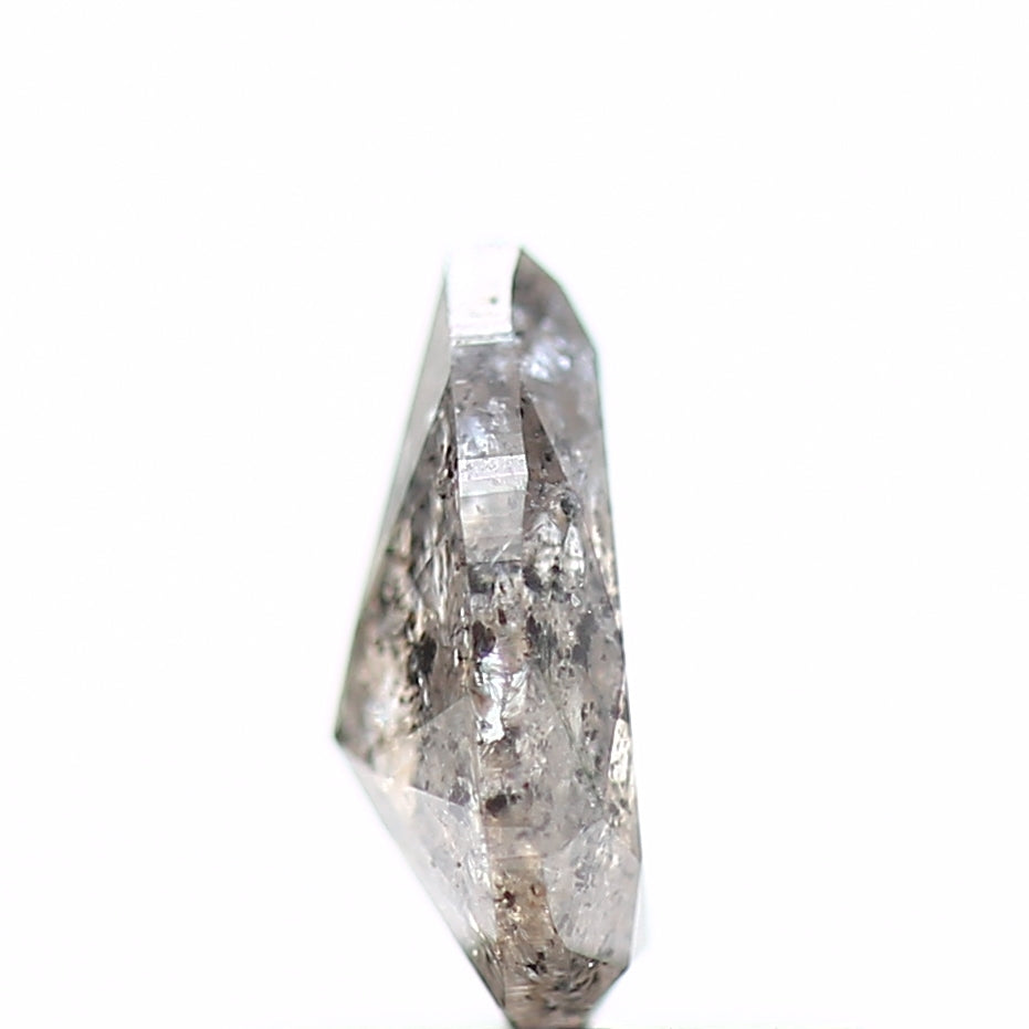 0.52 Carat Fancy Gray Pear Salt and Pepper Diamond 6.81 MM