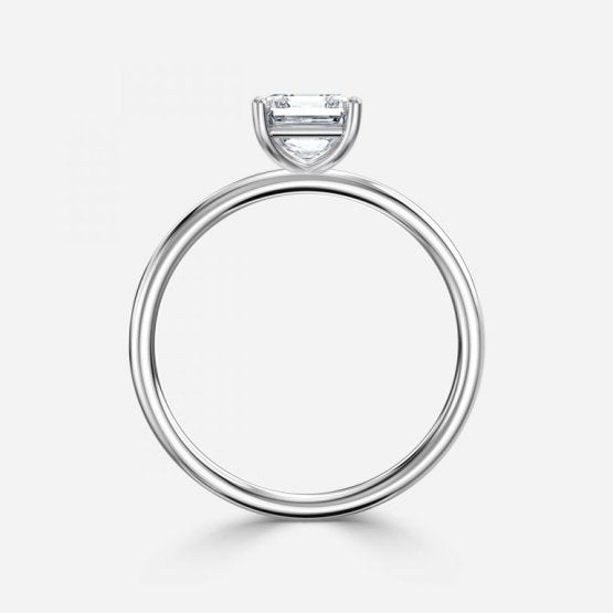 Bdaya Asscher Solitaire Engagement Ring 14K / 18K Solid Gold