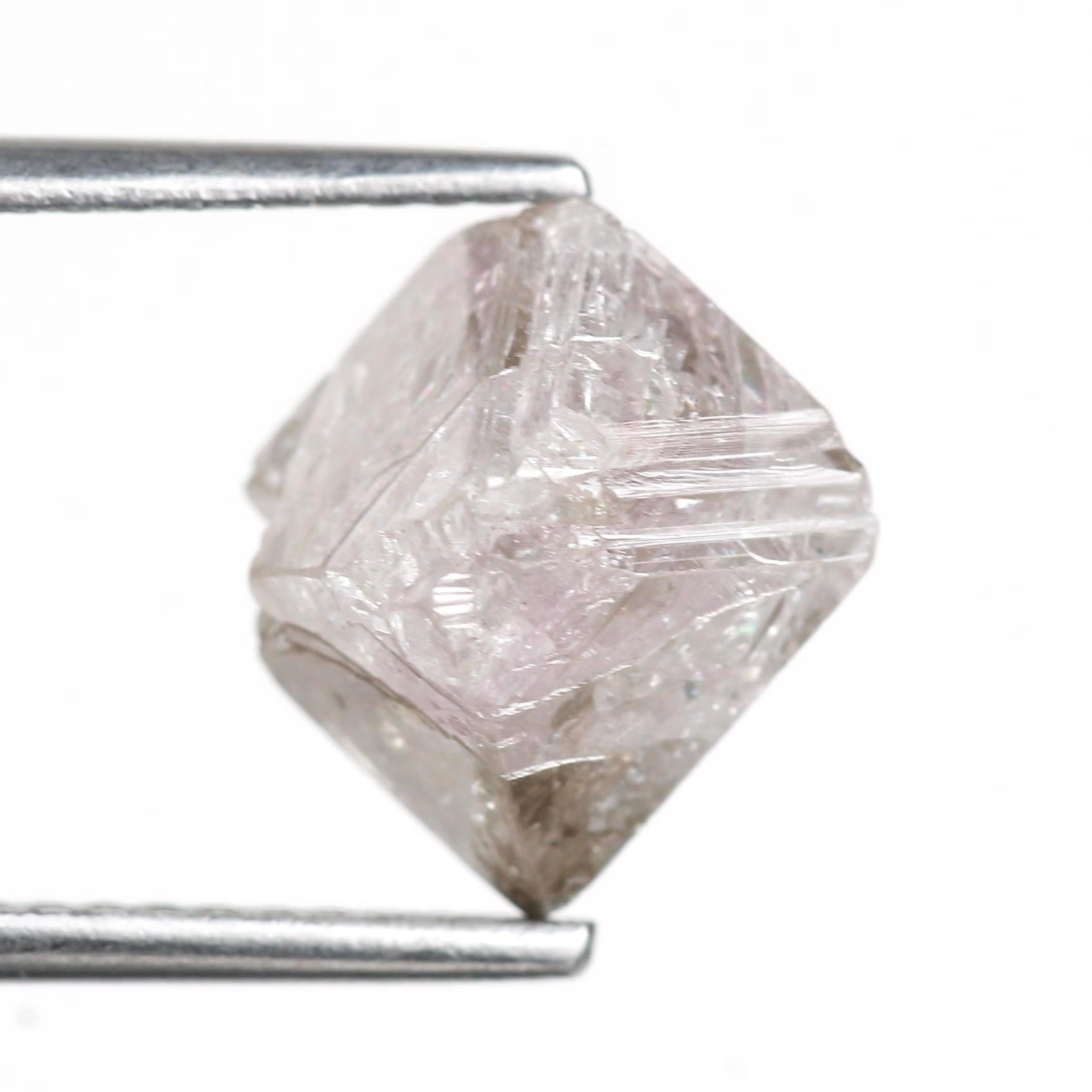 3.52 Carat Natural Rough Purple Pink Octahedron Uncut Diamond 8.5 MM