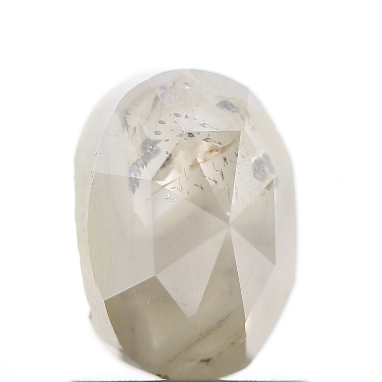 1.21 Carat Salt and Pepper Rose Cut Oval Diamond 7 MM