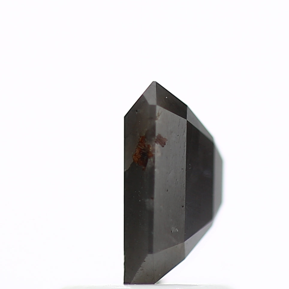 1.03 Carat 6.44 MM Natural Gray Rustic Emerald Cut Loose Diamond - Blackdiamond