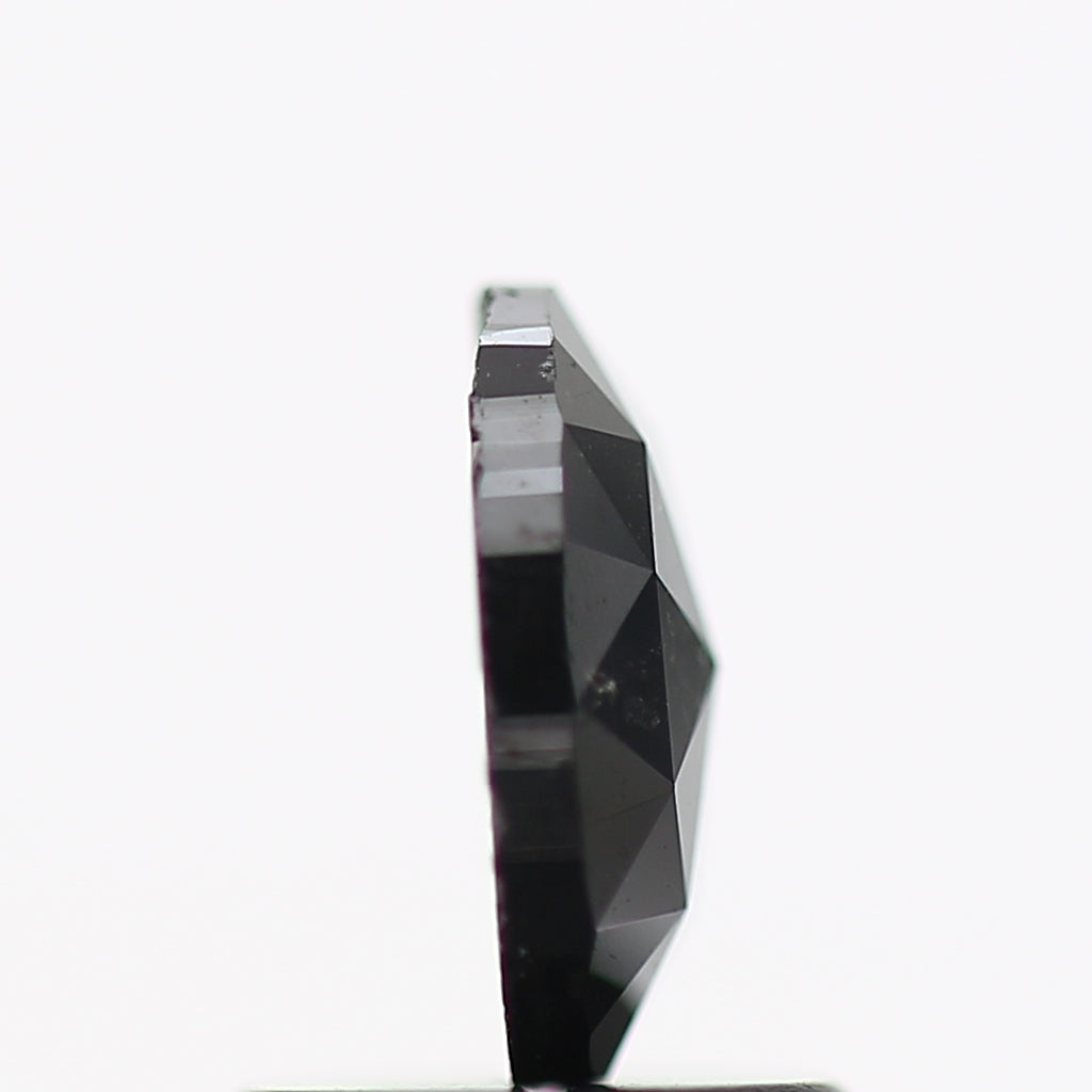0.75 Carat Fancy Black Oval Rose Cut Natural Diamond 7.3 MM