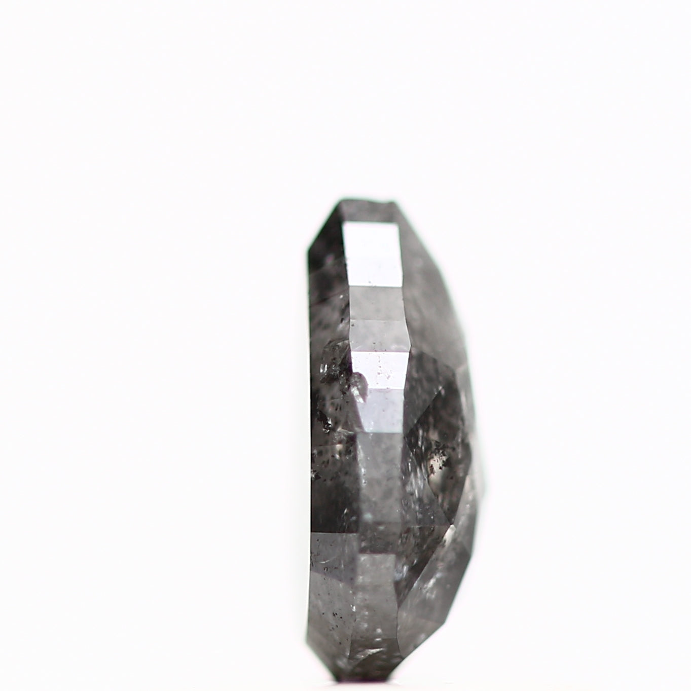 0.40 Carat Natural Gray Color Pear Salt and Pepper Diamond 5.73 MM