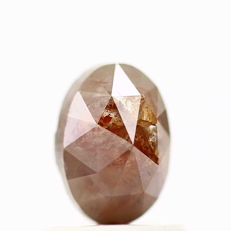 0.94 Carat Orange Oval Rose Cut Natural Loose Diamond 6.22 MM