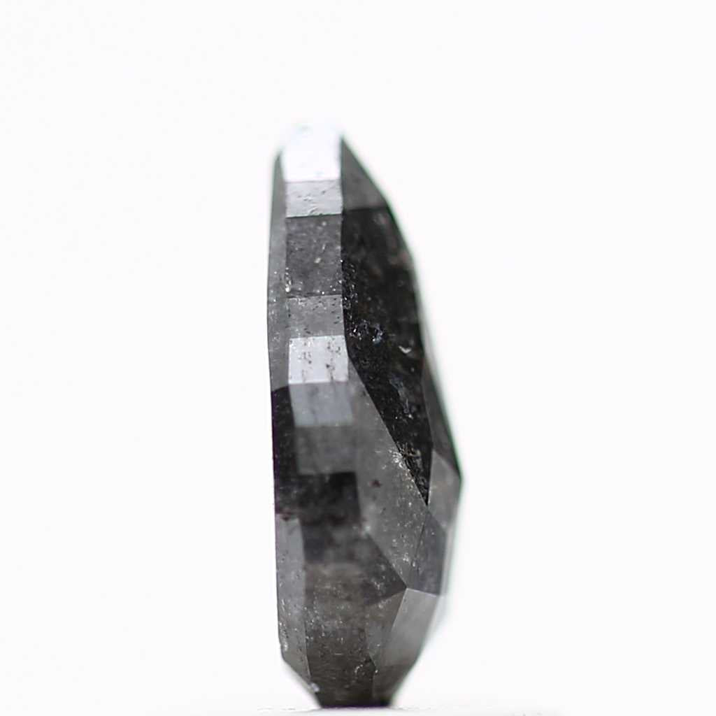 0.94 Carat Natural Pear Salt and Pepper Diamond 7.95 MM