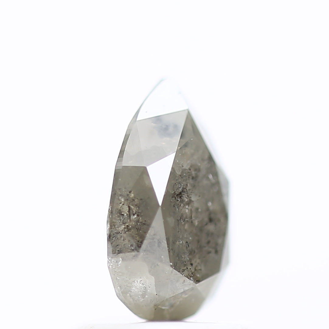 1.02 Carat Celestial Pear Salt and Pepper Natural Diamond 7.68 MM