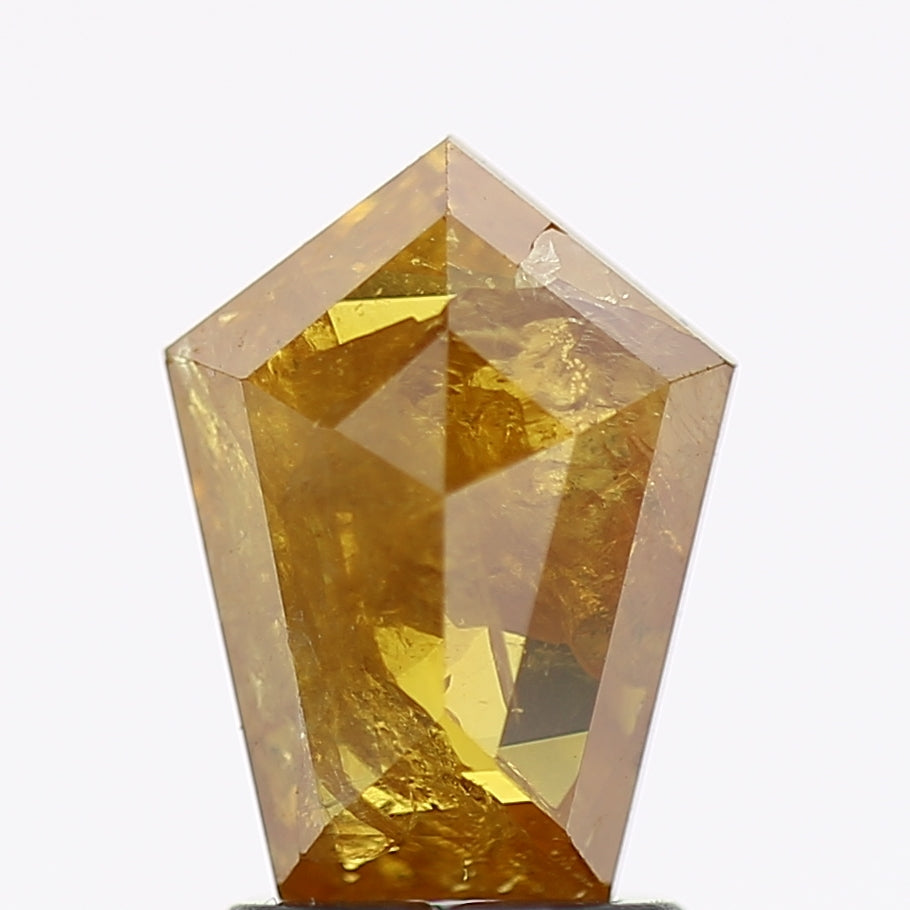 1.70 Carat Natural Fancy Yellow Kite Salt and Pepper Diamond 9.3 MM