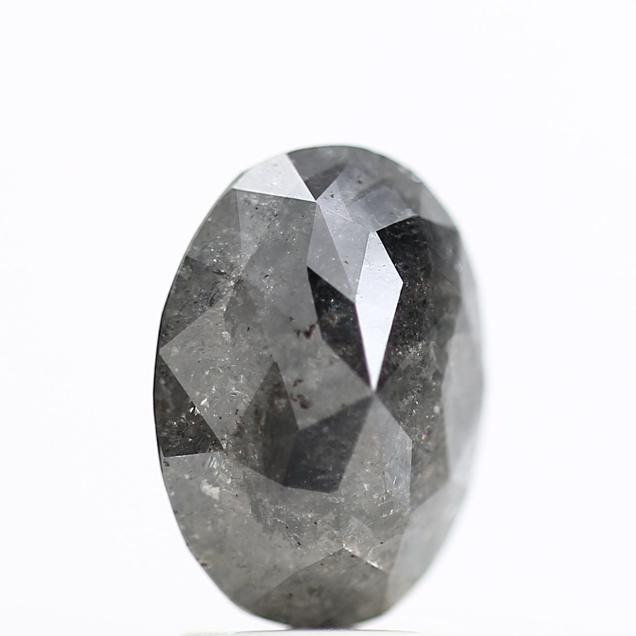 2.21 Carat Fancy Grey Salt and Pepper Oval Diamond 9.54 MM