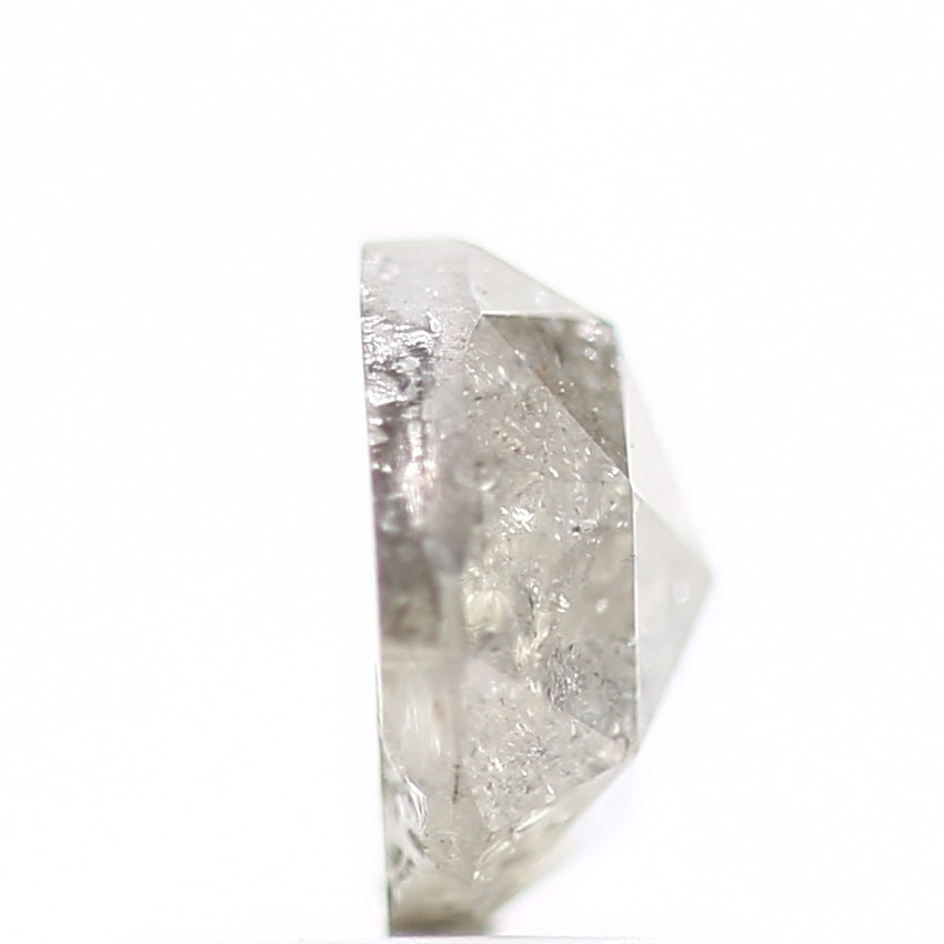 0.99 Carat 6.08 MM Natural Fancy Icy Gray Rose Cut Salt Pepper Diamond - Blackdiamond