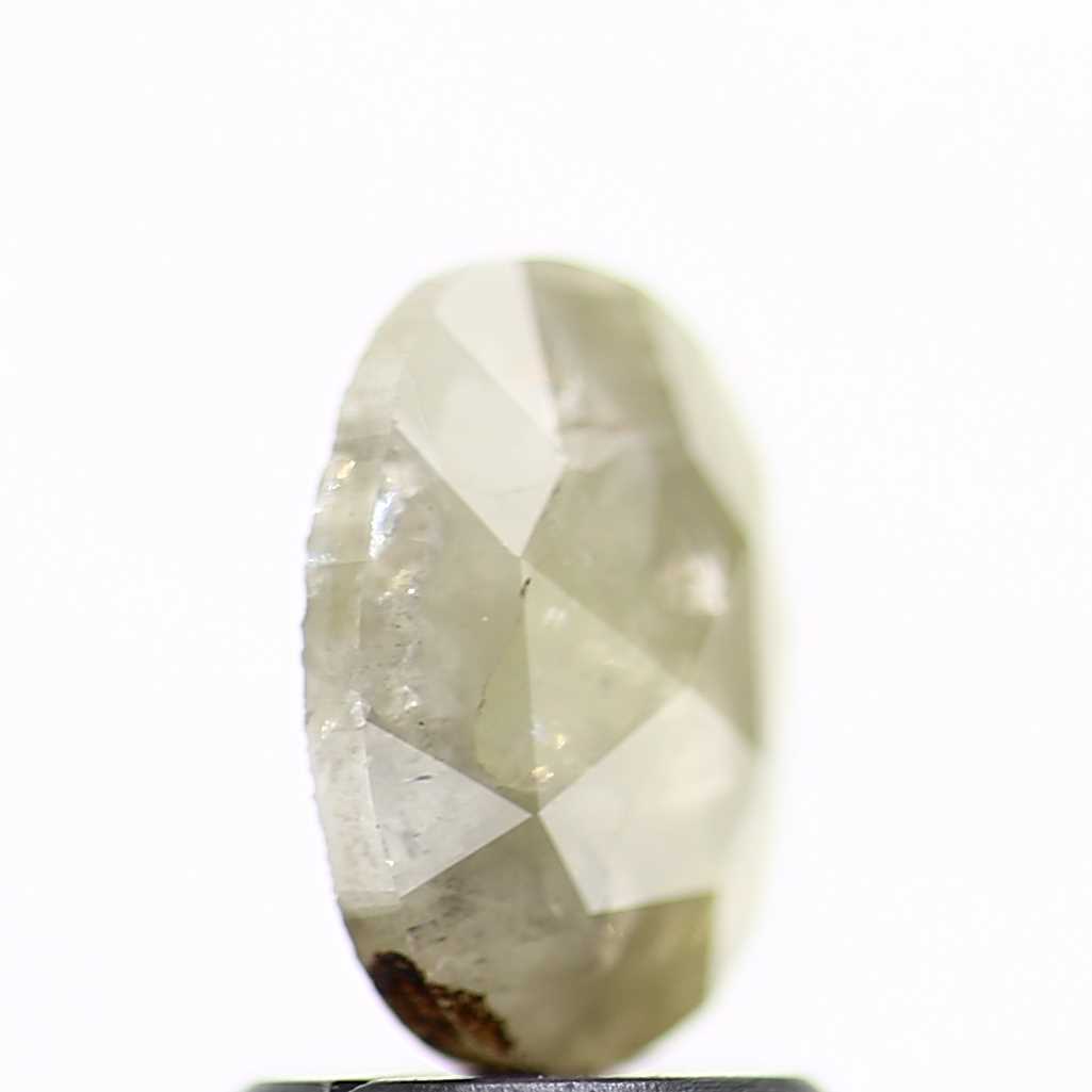 0.93 Carat Rose Cut Yellow Diamond Oval Shape 7.80 MM