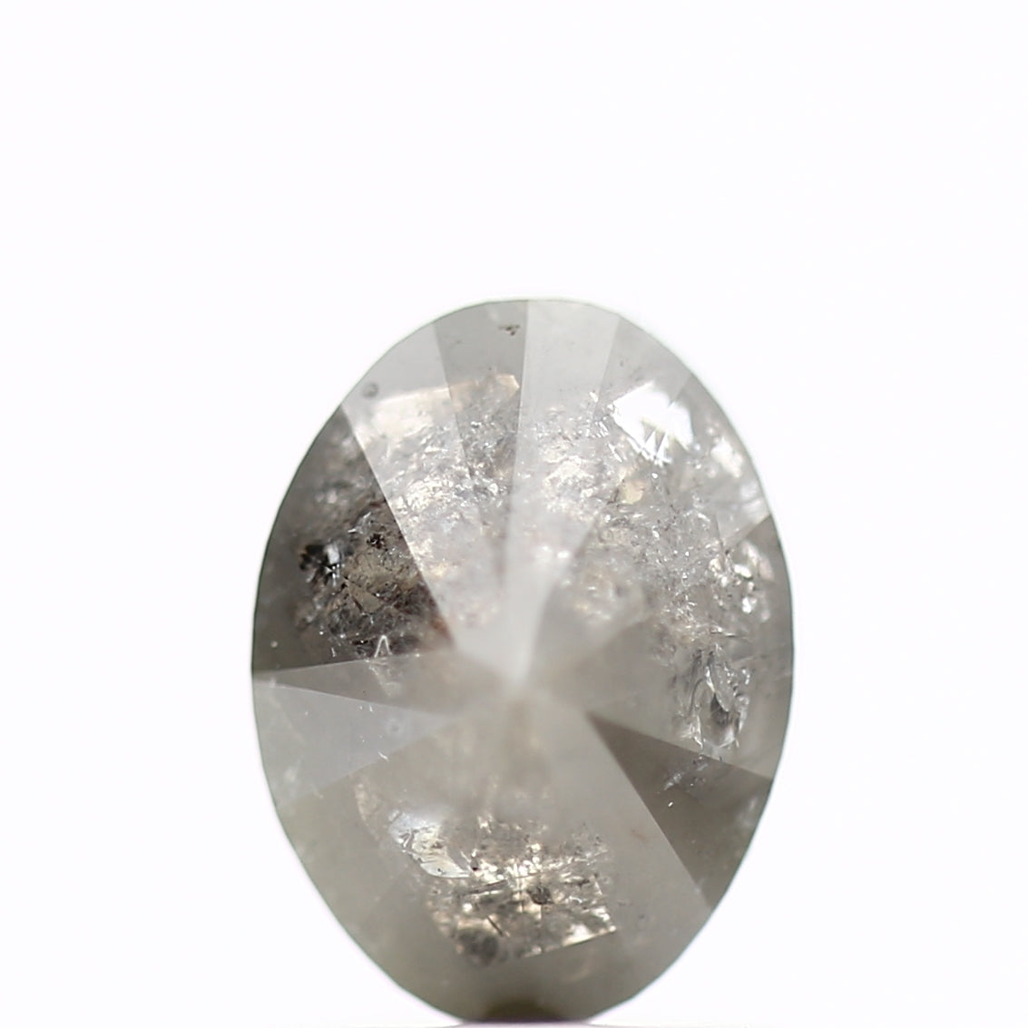 1.50 Carat Oval Shape Diamond For Gray Salt and Pepper Ring 7.95 MM