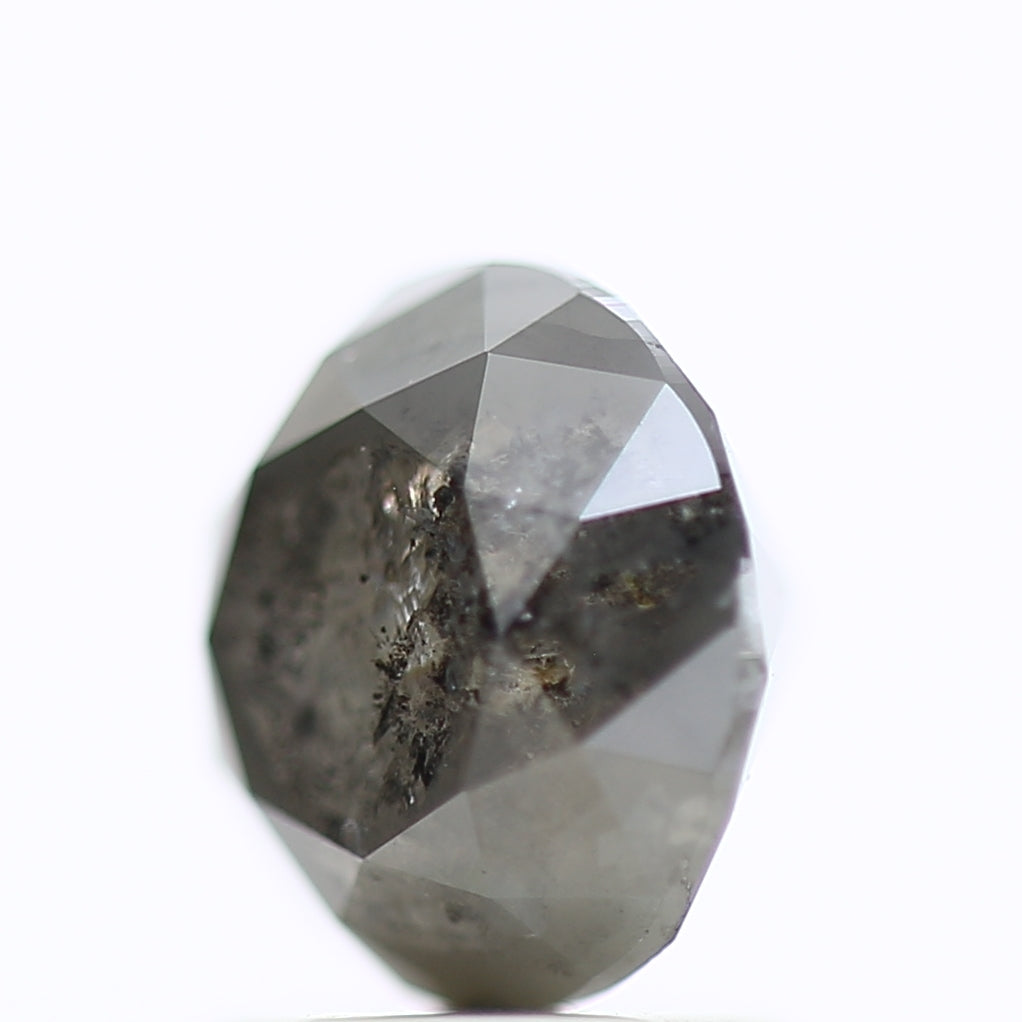1.95 Carat Natural Round Salt Pepper For Fancy Grey Diamond Ring