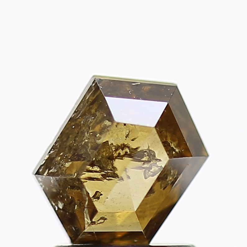 1.12 Carat Fancy Deep Brown Hexagon Salt and Pepper Diamond 7.5 MM