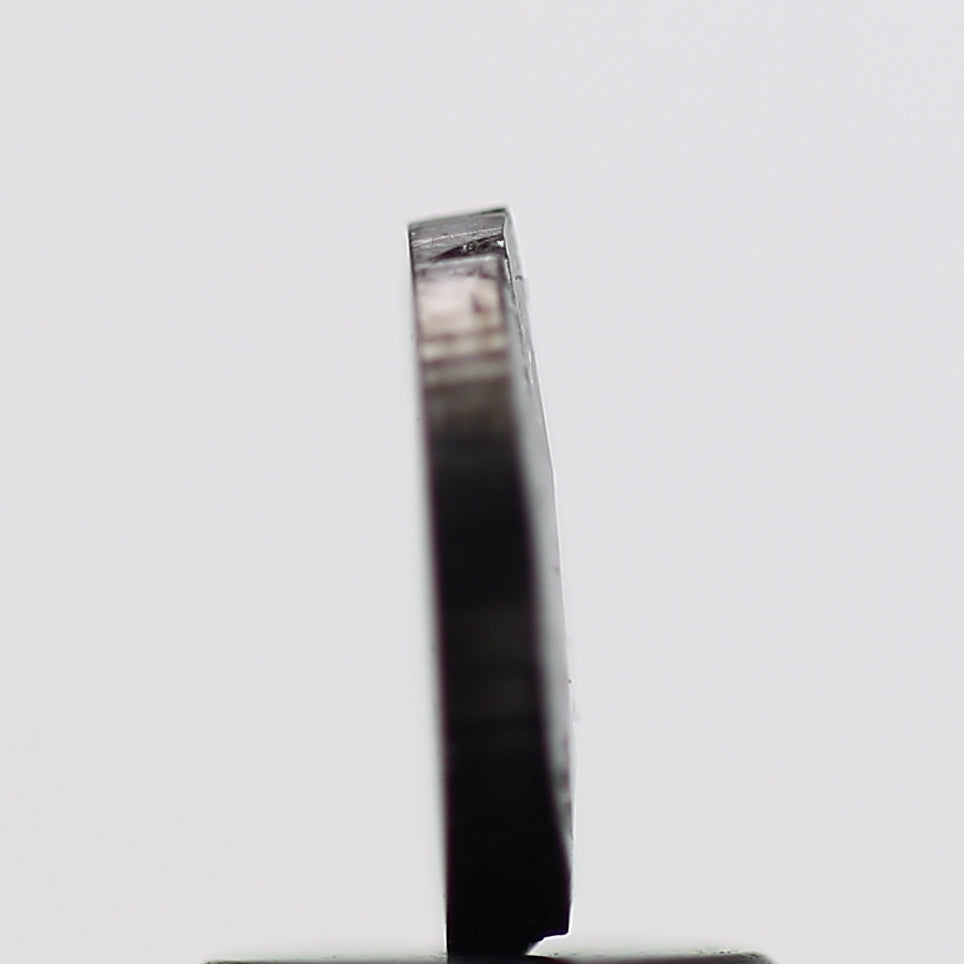 0.73 Carat Oval Slice Polki Salt and Pepper Diamond 7.20 MM