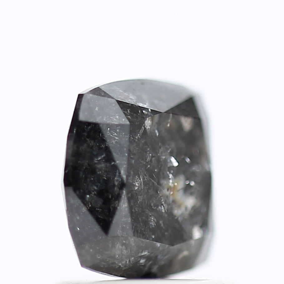 1.19 Ct Cushion Salt Pepper Diamond For Black Diamond Wedding Rings