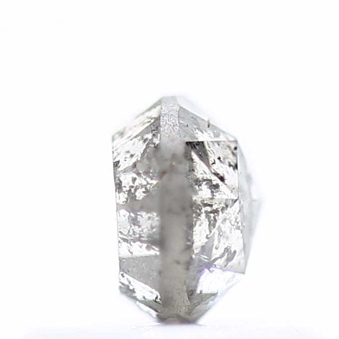 0.52 Carat 4.5 MM Natural Fancy Gray Rose Cut Salt and Pepper Diamond - Blackdiamond
