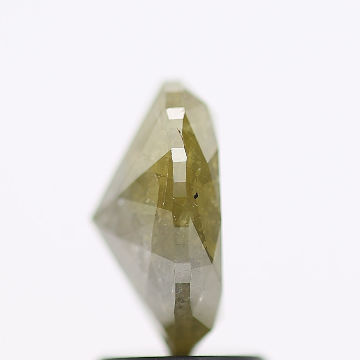 2.12 Carat Natural Yellowish Green Rustic Oval Diamond 9.12 MM