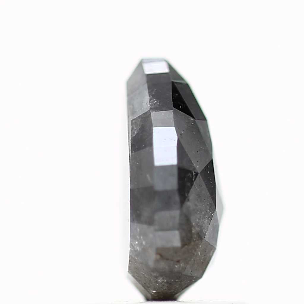 1.22 Carat Natural Pear Rose Cut Salt and Pepper Diamond 7.79 MM