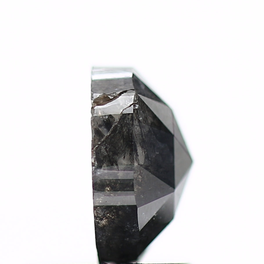 0.99 Carat Fancy Black Natural Diamond Rose Cut Oval 6.50 MM