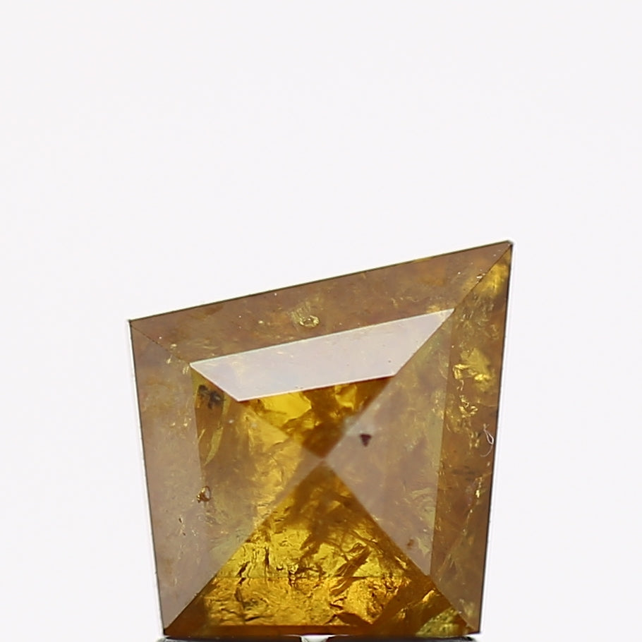 1.44 Carat Natural Fancy Yellow Kite Salt and Pepper Diamond 9.1 MM