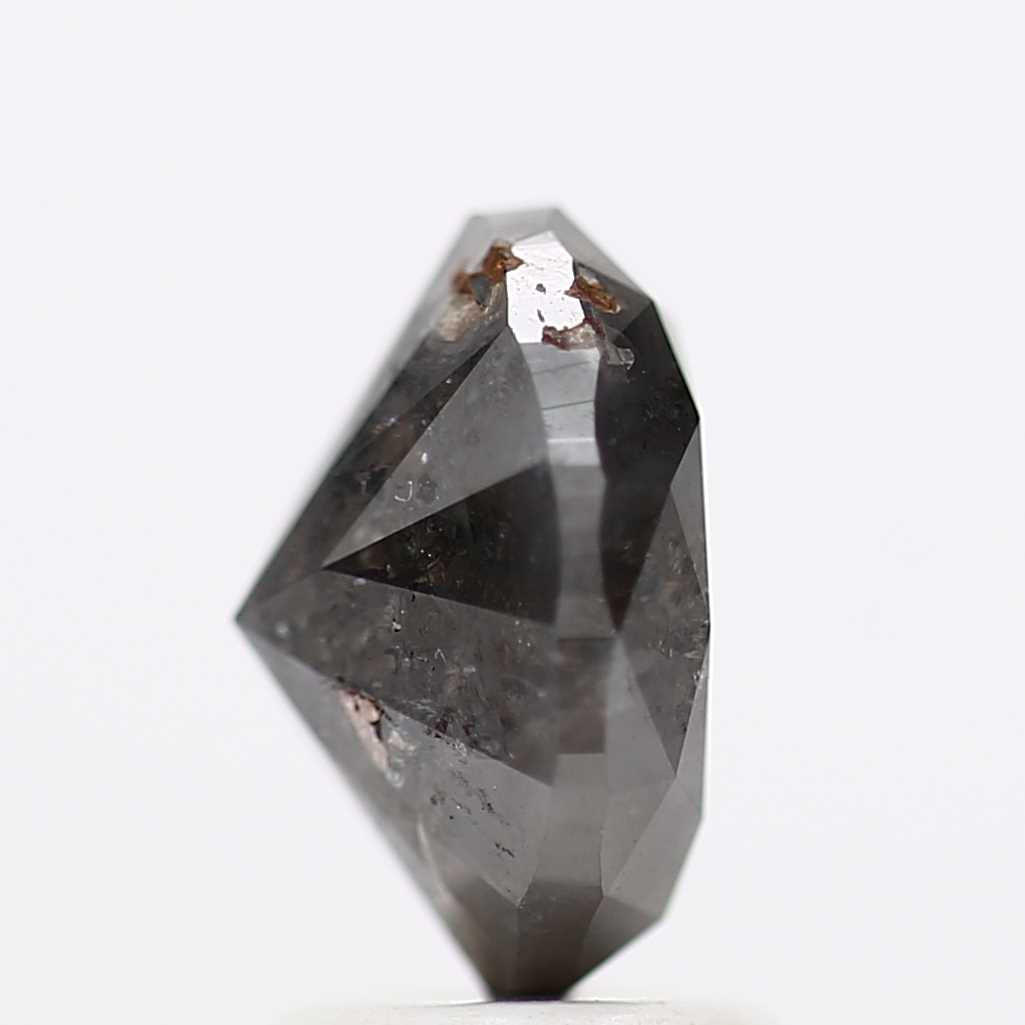 2.53 Carat Natural Gray Oval Salt Pepper Diamond 9.20 MM