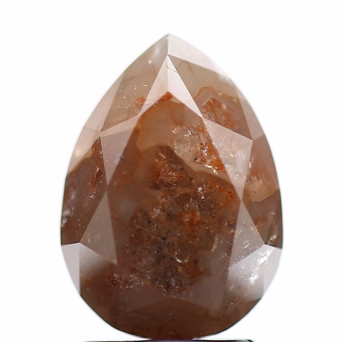3 Carat Pear Salt and Pepper Orange Diamond 9.50 MM